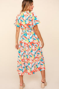 Tiered Dress with Pockets | Tropical Floral Tiered Dress