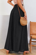 Load image into Gallery viewer, Black Drawstring Smocked High Waist Wide Leg Pants | Bottoms/Pants &amp; Culotte
