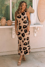 Load image into Gallery viewer, Maxi Dress | Leopard Split Open Back Sleeveless Dress
