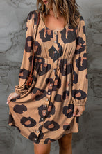 Load image into Gallery viewer, Mini Dress | Leopard Print Bubble Sleeve Loose Knit
