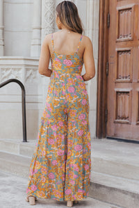 Wide Leg Jumpsuit | Floral Spaghetti Strap Jumpsuit