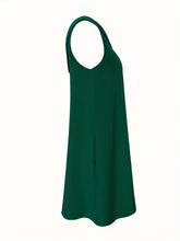 Load image into Gallery viewer, Mini Dress | Asymmetrical Neck Sleeveless Dress
