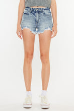 Load image into Gallery viewer, Kancan High Rise Frayed Hem Denim Shorts | Blue Jeans
