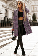 Load image into Gallery viewer, Pink Plaid Lapel Collar One Button Midi Coat | Outerwear/Coats
