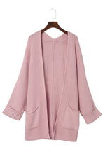 Load image into Gallery viewer, Pink Oversized Fold Over Sleeve Sweater Cardigan | Tops/Sweaters &amp; Cardigans
