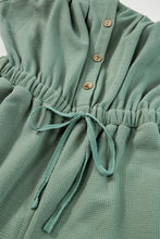 Load image into Gallery viewer, Textured Drawstring Jumpsuit | Moss Green Knotted Straps Button
