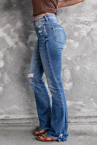 Blue Distressed Flare Jeans | Bottoms/Jeans