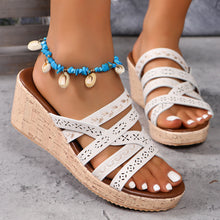 Load image into Gallery viewer, Wedge Sandals | PU Leather Crisscross
