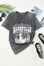 Load image into Gallery viewer, Gray Nashville Music City Graphic Mineral Washed Tee
