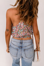 Load image into Gallery viewer, Multicolor Wrapped V Neck Floral Tank Crop Top | Tops/Crop Tops
