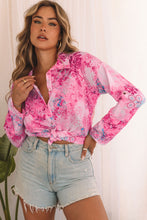 Load image into Gallery viewer, Rose Baroque Floral Roll-tab Sleeve Shirt | Tops/Blouses &amp; Shirts
