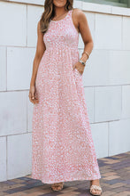 Load image into Gallery viewer, Pink Leopard Print Pocketed Sleeveless Maxi Dress | Dresses/Maxi Dresses
