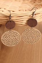 Load image into Gallery viewer, Drop Earrings | Khaki Hollow Out Wooden Round
