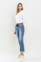 Load image into Gallery viewer, Womens Blue Jeans | Lovervet Mid Rise Frayed Hem Blue Jeans | Blue Jeans
