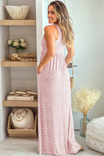 Load image into Gallery viewer, Pink Leopard Print Pocketed Sleeveless Maxi Dress | Dresses/Maxi Dresses
