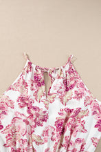 Load image into Gallery viewer, Pitaya Pink Hollowed Halterneck Floral Peplum Tank Top | Tops/Tank Tops
