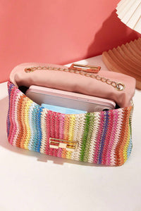 Multicolour Bohemian Woven Gold Chain Shoulder Bag | Shoes & Bags/Shoulder Bags