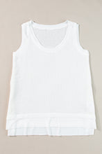 Load image into Gallery viewer, Scoop Neck Tank Top | White Waffle Knit Vest
