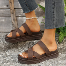 Load image into Gallery viewer, Crisscross PU Leather Flat Sandals | sandals
