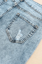 Load image into Gallery viewer, Sky Blue Subtle Ripped Detail Flare Bottom Jeans | Bottoms/Jeans
