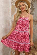 Load image into Gallery viewer, Rose Leopard Print Lace Trim Flared Sundress | Dresses/Mini Dresses
