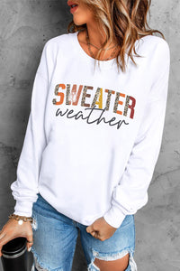 Sweatshirt | White Sweater Weather Vibrant Monogram