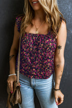 Load image into Gallery viewer, Floral Tank Top | Rose Boho Frilled Straps Blouse
