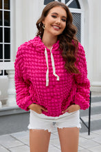 Load image into Gallery viewer, Pink Hoodie | Rose Bubble Textured Waffle Hoodie
