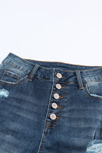 Load image into Gallery viewer, Blue Distressed Button Fly High Waist Skinny Jeans | Bottoms/Jeans
