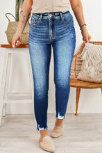 Load image into Gallery viewer, Blue Raw Hem Ankle-length Skinny Jeans | Bottoms/Jeans
