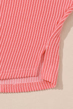 Load image into Gallery viewer, Pink Corded Flap Pocket Henley Top | Tops/Long Sleeve Tops
