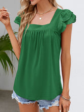 Load image into Gallery viewer, Ruffle Sleeve Top | Square Neck Cap Sleeve Blouse
