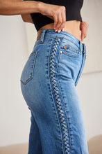 Load image into Gallery viewer, Judy Blue Full Size Braid Side Detail Wide Leg Jeans | Blue Jeans
