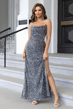 Load image into Gallery viewer, Formal Dress | Sequin Backless Split Maxi Dress
