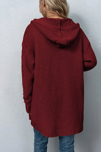 Cable-Knit Hooded Cardigan