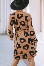 Load image into Gallery viewer, Mini Dress | Leopard Print Bubble Sleeve Loose Knit
