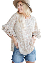 Load image into Gallery viewer, Ruffled Sleeve Top | Khaki Dolman Loose Blouse
