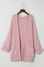 Load image into Gallery viewer, Pink Oversized Fold Over Sleeve Sweater Cardigan | Tops/Sweaters &amp; Cardigans
