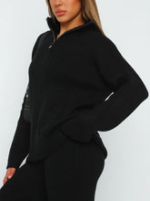 Load image into Gallery viewer, Quarter Zip Long Sleeve Top Pants Set
