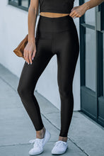 Load image into Gallery viewer, Black High Rise Tight Leggings with Waist Cincher | Bottoms/Leggings
