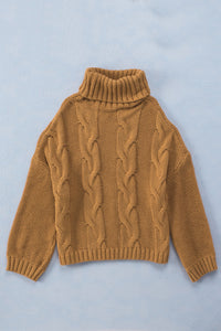 Cuddle Weather Cable Knit Handmade Turtleneck Sweater | Tops/Sweaters & Cardigans