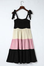 Load image into Gallery viewer, Mini Dress | Black Multicolor Smocked Color Block Sleeveless
