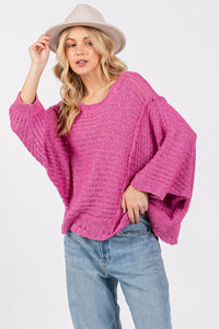 Asymmetrical Open Stitch Sweater