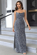 Load image into Gallery viewer, Formal Dress | Sequin Backless Split Maxi Dress
