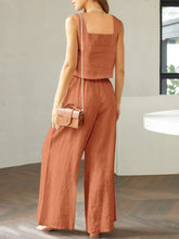 Load image into Gallery viewer, Womens Pants Set-Square Neck Top and Wide Leg Pants Set | pants set
