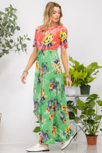 Load image into Gallery viewer, Celeste Full Size Printed Round Neck Short Sleeve Maxi Dress | Dress
