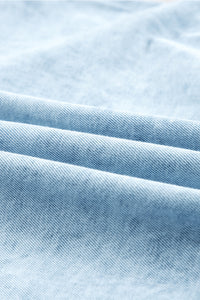Beau Blue Mineral Wash Ruffled Short Sleeve Buttoned Denim Dress | Dresses/Mini Dresses
