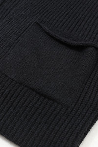 Sweater Cardigan | Black Oversized Fold Over Sleeve