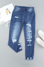 Load image into Gallery viewer, Light Blue Distressed Boyfriend Denim Pants
