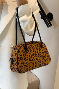 Leopard Suede Shoulder Bag